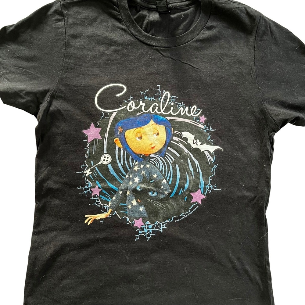 Hot Topic Coraline Movie Black‎ T Shirt Women's Small